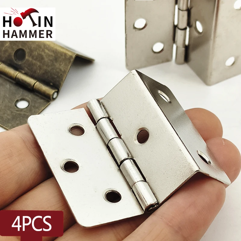 4Pcs Cabinet Door Hinge Luggage Jewelry 270 Degree Furniture Hinge  Wood Box Vintage Hinges Furniture Decor