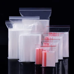 100PCS Thick Ziplock Plastic Bags Zip Lock Storage Bags Small Jewelry Packing Nut Snack Food Storage Self Seal Vacuum Fresh Bag