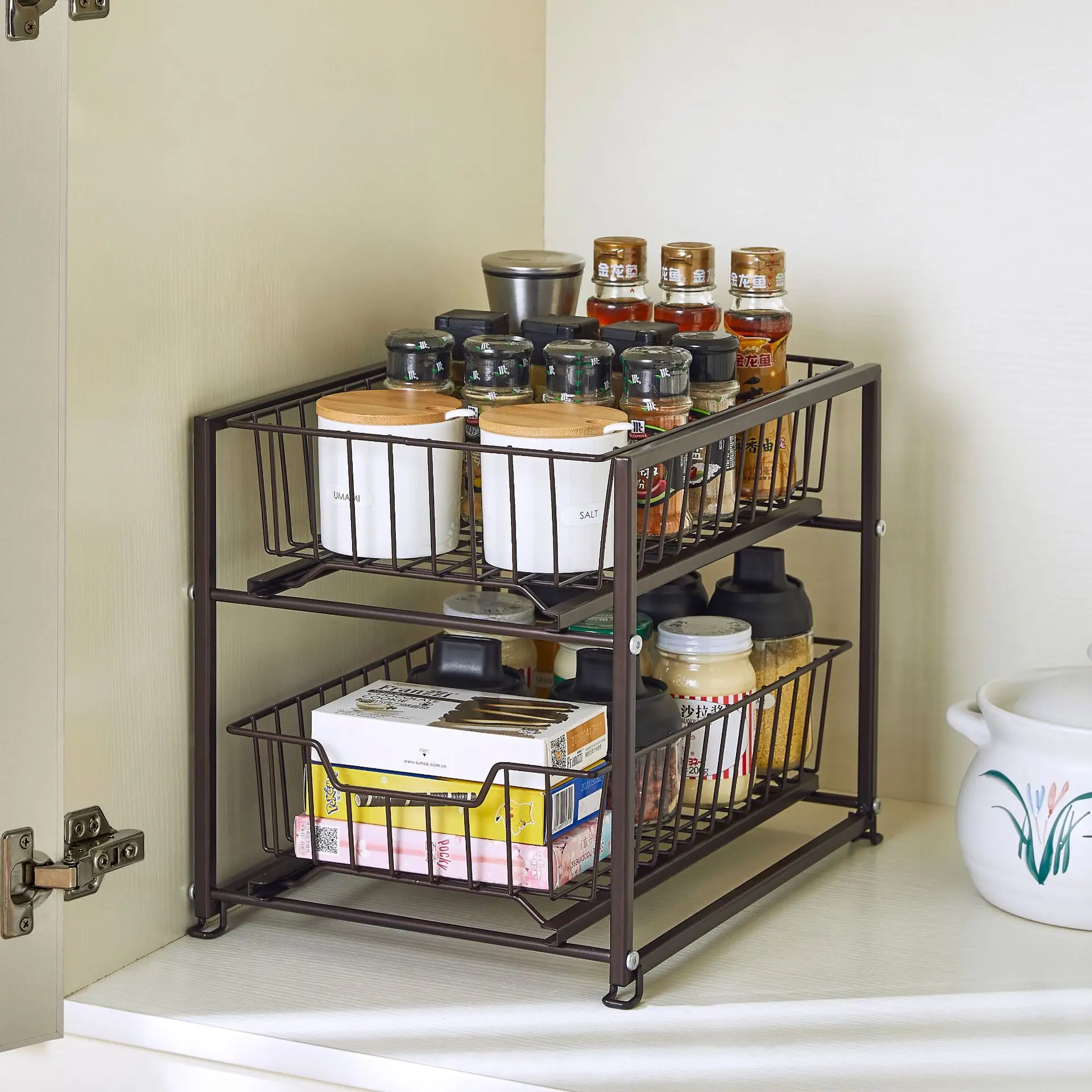 Multilayer Multifunctional Kitchen Storage Rack Condiment Bottle Storage Rack