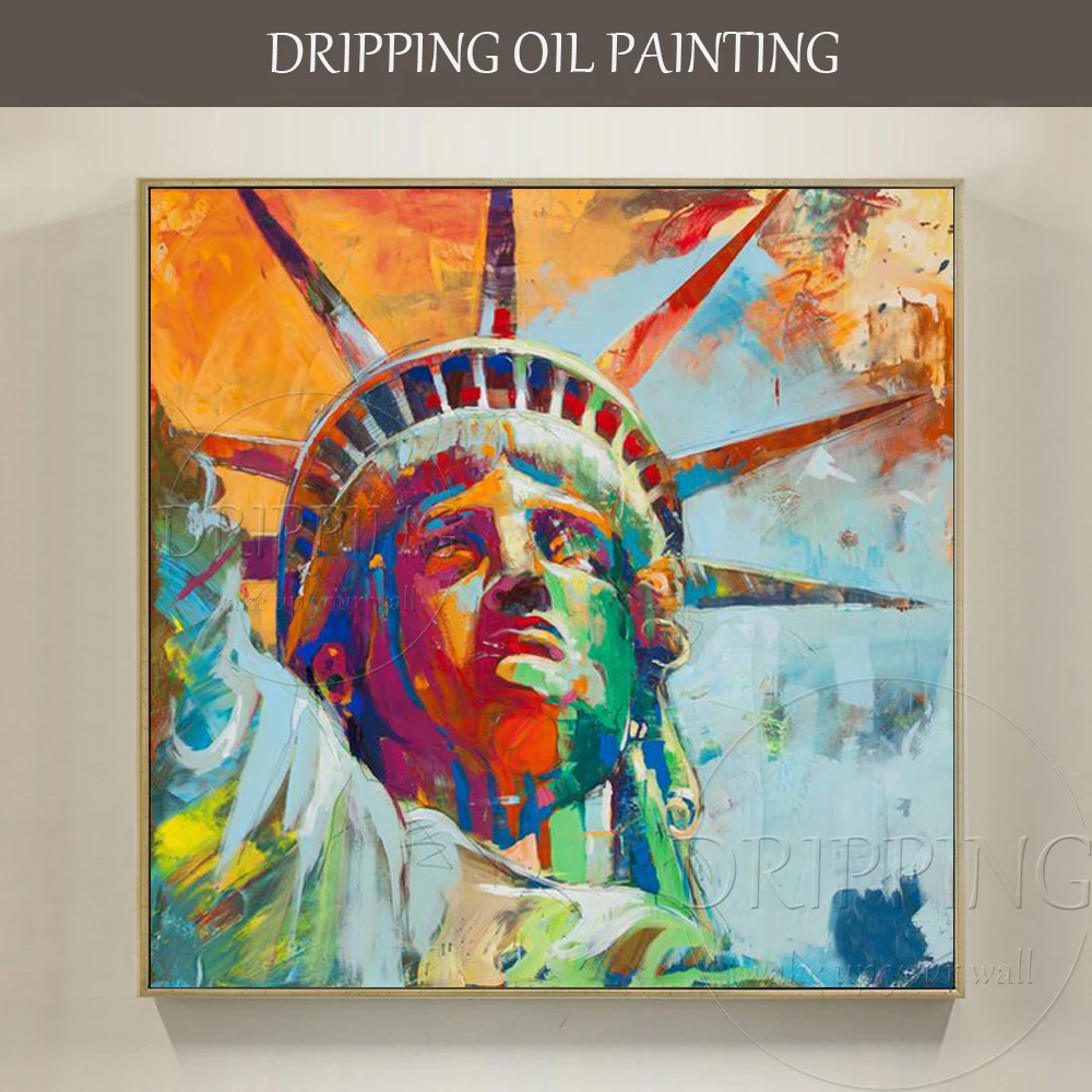 

Excellent Artist Hand-painted High Quality Statue of Liberty Portrait Oil Painting on Canvas American Statue of Liberty Painting