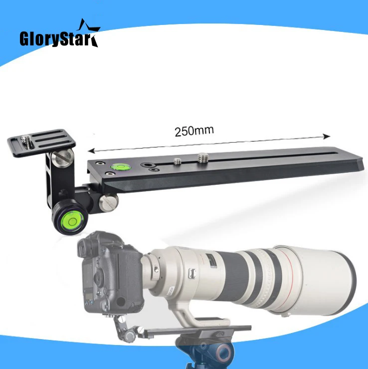 Telephoto Lens Bracket Slide Rail Quick Release Plate Clamp Adapter With 1/4\'-3/8inch Screw for Benro S Video S6 S8 Monopod