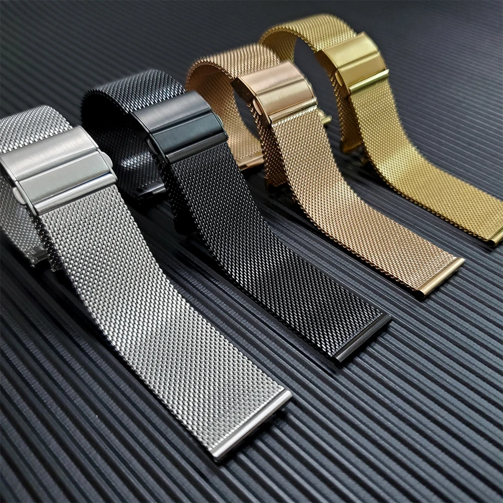 Metal Stainless Steel Mesh Belt Watchband Strap For Garmin Venu 2 Venu2 / Venu Sq / Vivoactive 3 / 4 45mm Watch Band Bracelet