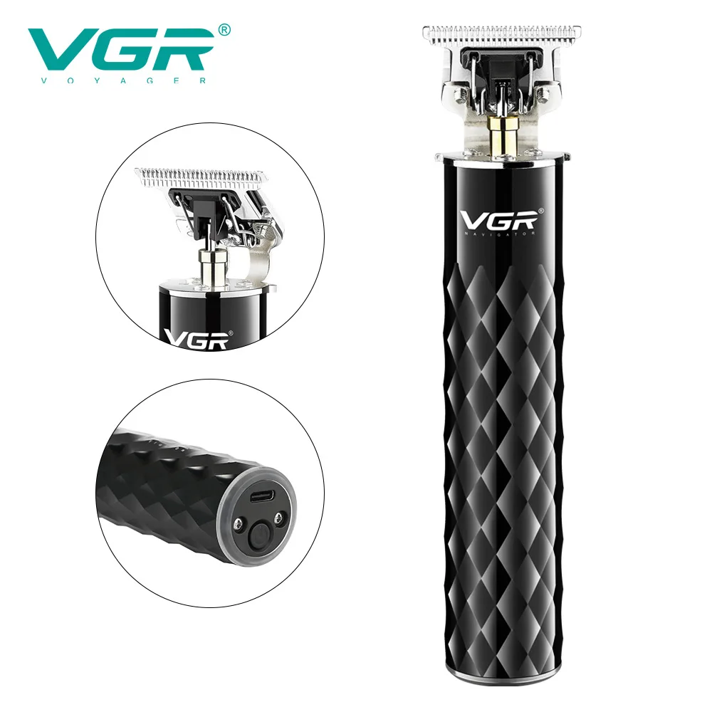 Vgr 170ที่ตัดขน T9การดูแลส่วนบุคคลแบบมืออาชีพ USB Full Metal Oil 0มีดทริมเมอร์สำหรับผู้ชายร้านเสริมสวย V-170 vgr