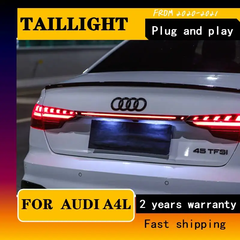 Car Styling For Audi A4L Run Through Taillight 2020-2021 Tail Lamp Dynamic Signal Animation B9PA Upgrade Accessories Appearance