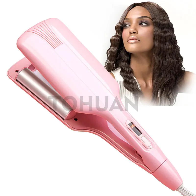 Triple Barrel Hair Curling Iron Ceramic Wave Hair Culer Automatic Waver Fast Heat Styling Tools Hair Styler Wand for Lady Pink