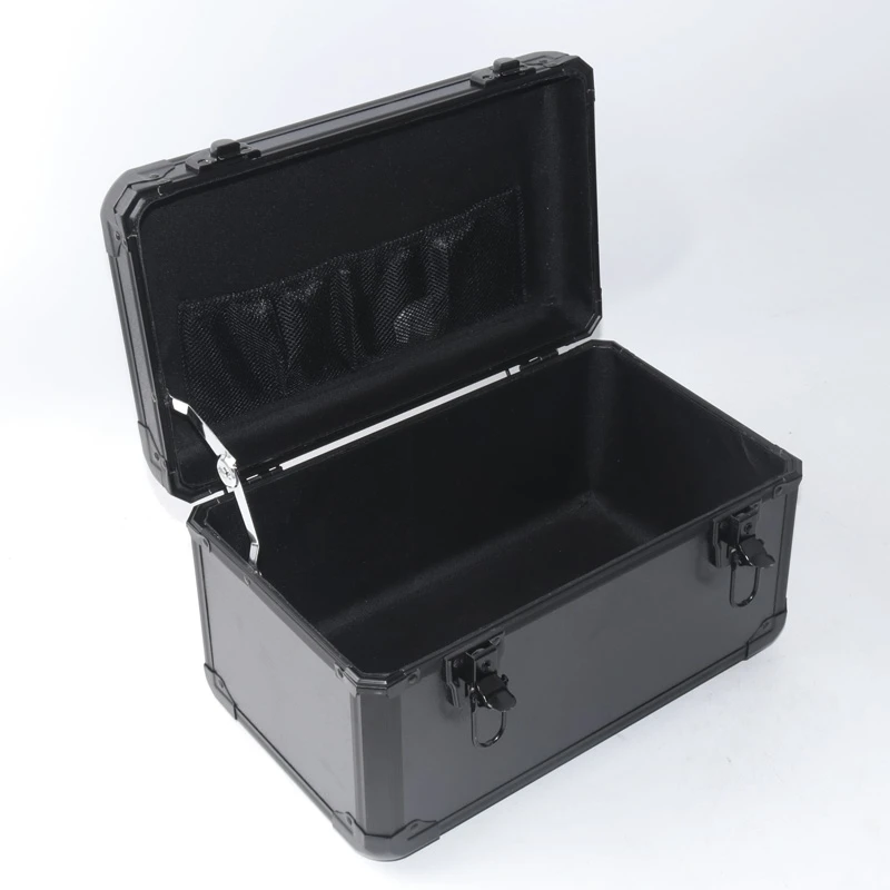 Caja de Herramientas portátil de aluminio, equipo de seguridad, almacenamiento de instrumentos, Maleta resistente a impactos con esponja, 37x22x21cm