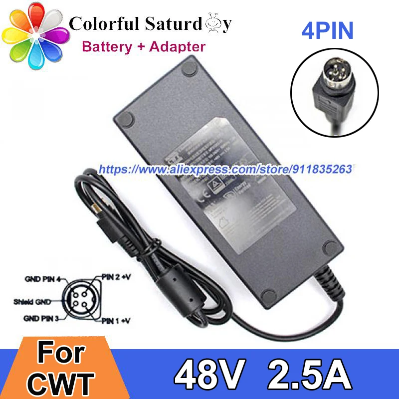 

Original CWT 48V 2.5A MPS120S-VI Power Adapter MPS120S-V1 4PIN Laptop Charger 120W