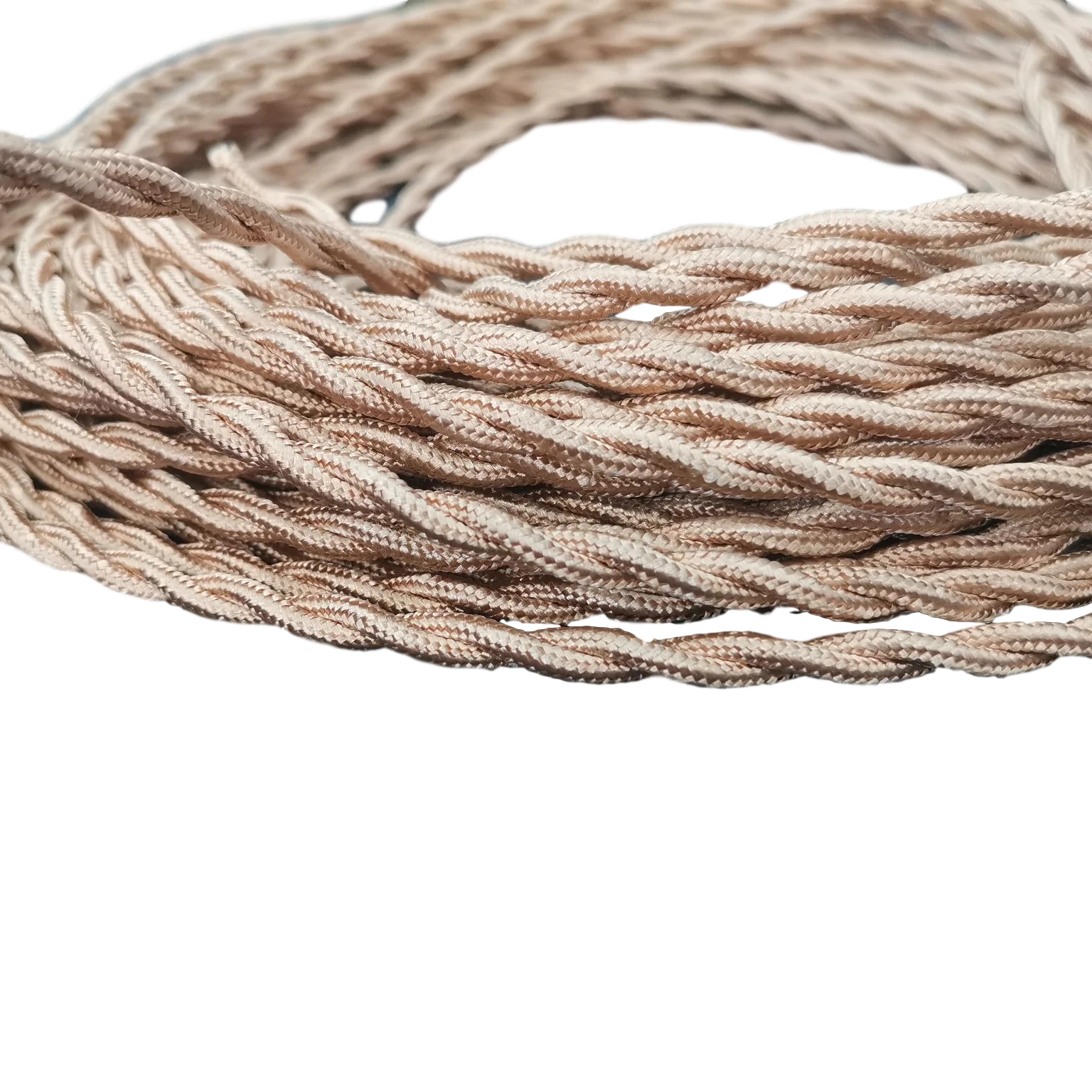 NEW 2*0.75mm Vintage Twisted Electrical Wire Beige Textile Cable Edison Vintage Lamp Cord Braided Retro Pendant Light Lamp Wire