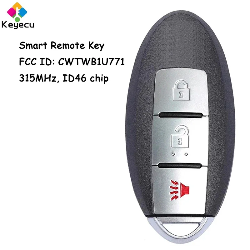 

KEYECU Smart Remote Car Key With 3 Buttons 315MHz ID46 - FOB for Nissan Tiida Livina Versa 2005 2006 2007 2008 FCC ID:CWTWB1U771