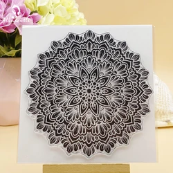 Alinacutle przezroczyste znaczki Vintage Mandala tło z kwiatami Scrapbooking karta papier do albumów rękodzieła gumowy przezroczysty silikonowy stempel