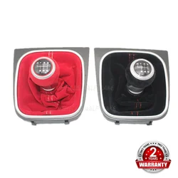 For VW Scirocco 2009 2010 2011 2012 2013 2014 Car-Stying 6 Speed Car Stick Gear Shift Knob With Leather Boot Red Line