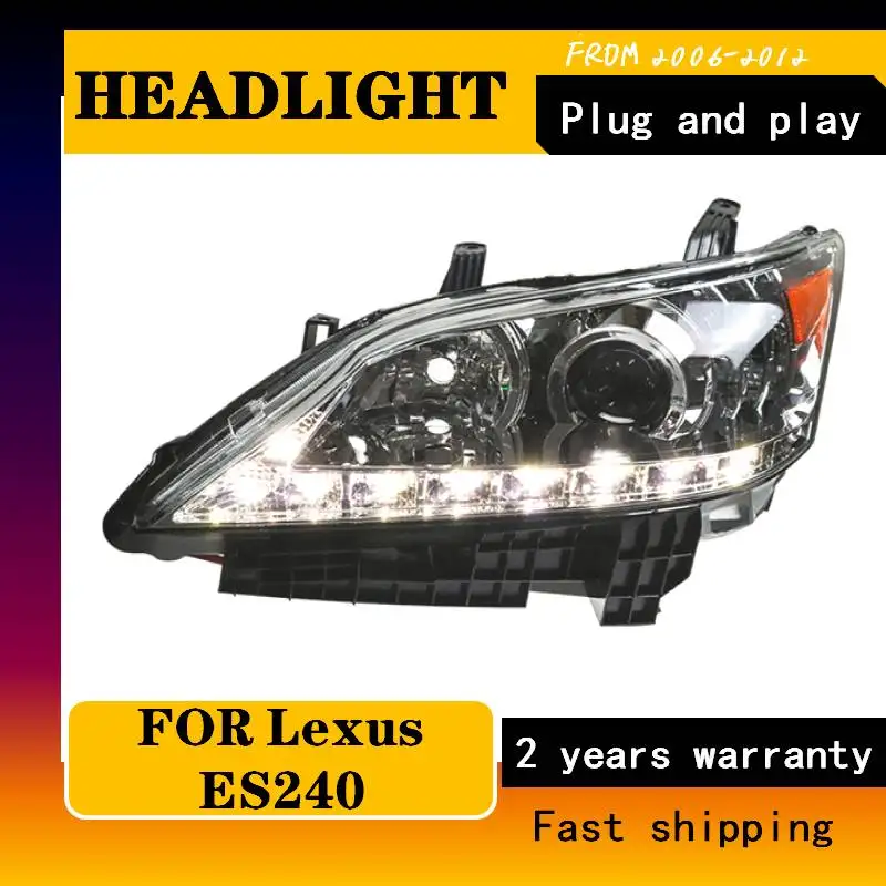 Car Styling Head Lamp for Lexus 2006-2012 ES240 250 350 LED Headlights dynamic drl + Turn Signal LED Headlight Car Accessories