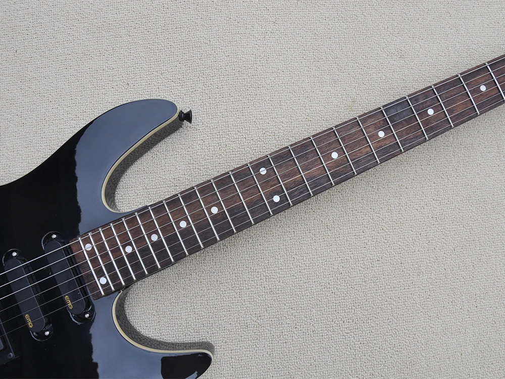 Black Headless Electric Guitar with Rosewood Fretboard,24 Frets,Customized Logo/Color Available