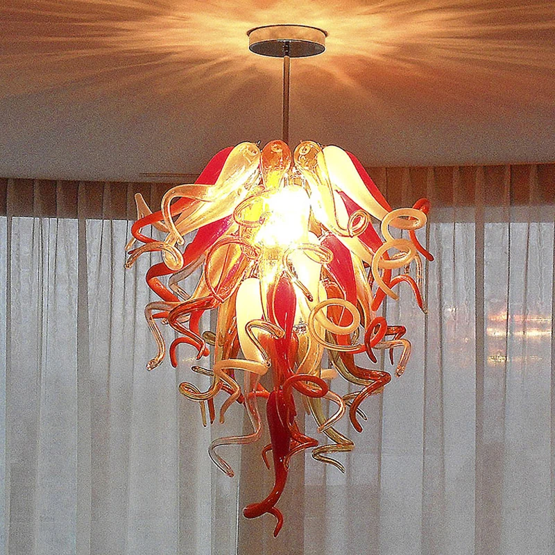 

Luxury Murano Glass Chandelier LED Light Source High Hanging lamp 100% Hand Blown Glass Chandelier Light for Living room