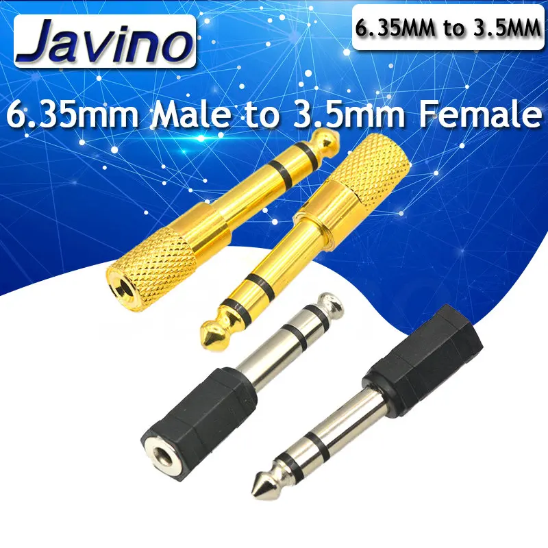 2pcs Jack 3.5 Speaker Connector 6.35mm Male to 3.5mm Female Audio Connector 3.5 Jack Aux Cable for Speaker Guitar Jack 6.35