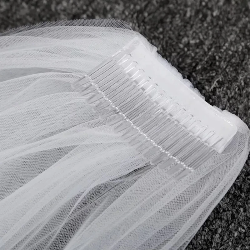 Long Bridal Veil With Comb For Women Simple Wedding Veil White Ivory Elegant Wedding Accessories High Quality