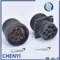 Conector automático impermeable de 9 pines herramienta de diagnóstico conector circular HD16-9-1939P HD16-9-1939S para pista J1939 para Deutsch