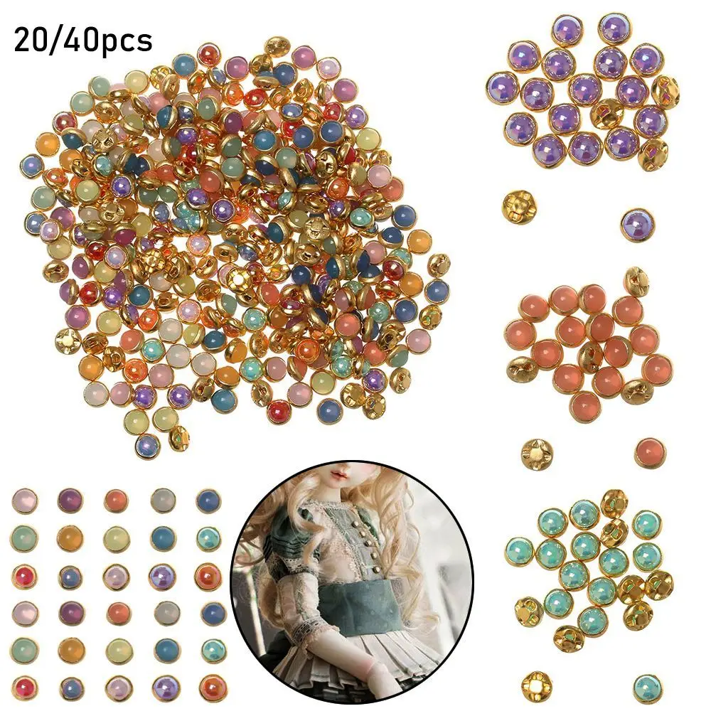 20/40 Pcs 4mm Mini Doll Buttons Ultra-small Pearl Buckle Belt Buckle Doll Shoes Buckle DIY Doll Clothing Buckles Accessories