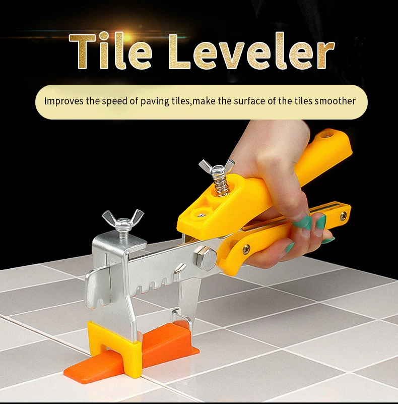 Tile Locator Leveling System Tiling Installation Combination Tools with Reinforcement Wedge and 1/1.5/2mm Transparent Base