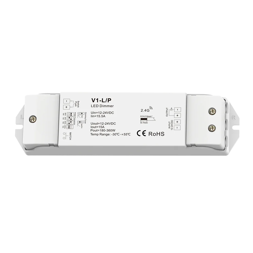 DIM Controller Dimmable LED Light Strip 2.4GHz Controller RF Touch Remote for Single Color LED Strip DC12V 24V 36V Max 360W