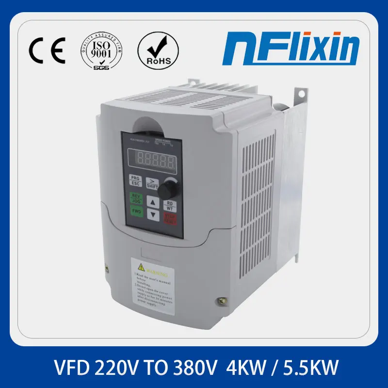 

4kw / 5.5kw 220v single phase input 380v 3 phase output AC Frequency Inverter AC drives /frequency converter Nf