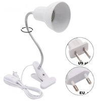 Flexible E27 Lamp Holder Clip Lamp Base Led Table Desk Light Socket Lamp Book Lights Holder With On Off Switch EU US Plug