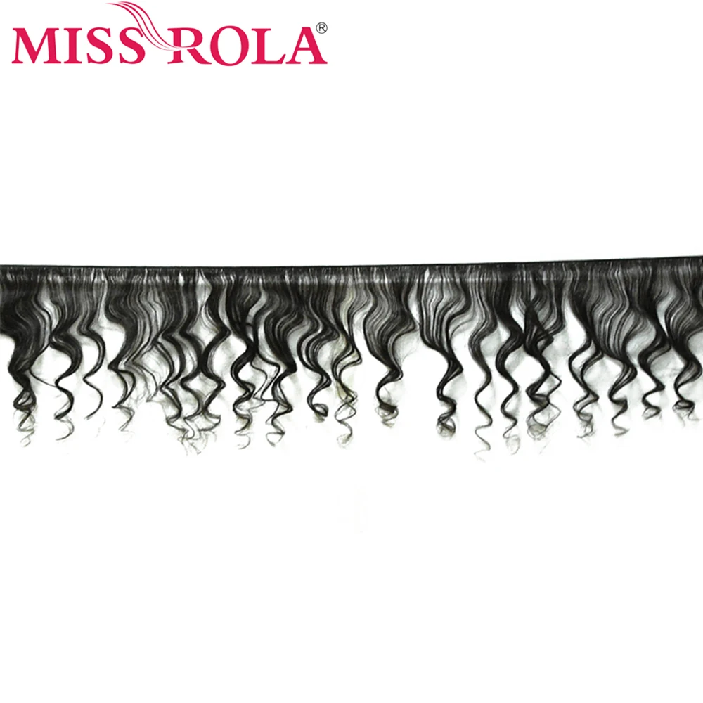 Miss Rola Hair Malaysian Loose Wave 3 Bundles With Closure 100% Human Hair Bundles With 4x4 Lace Closure Remy Double Wefts