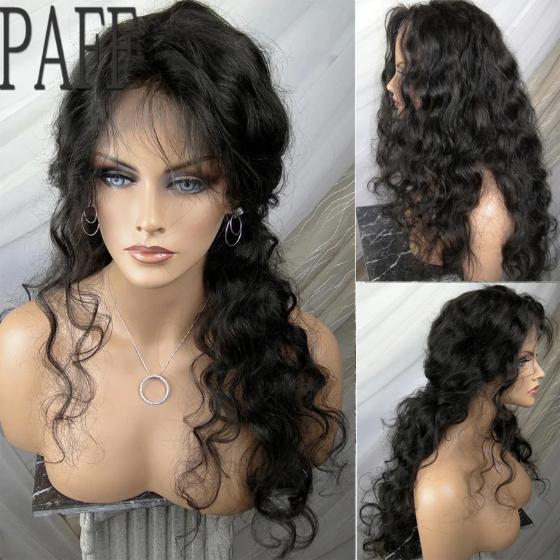 PAFF-Peluca de cabello humano ondulado de 13x6, postizo de encaje Frontal profundo, brasileño, prearrancado, pelo de bebé