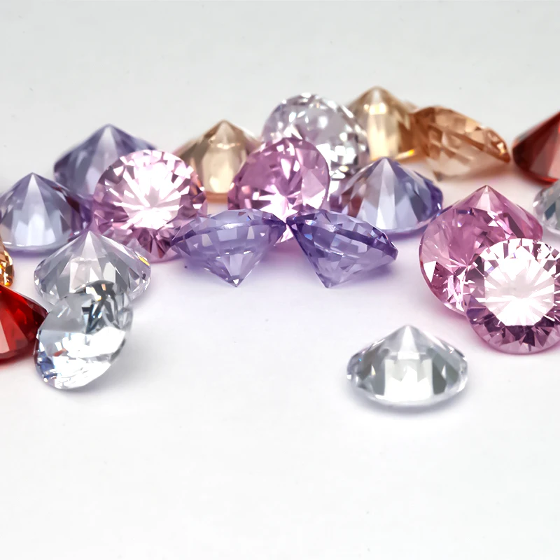 1~12mm 5A Runde Lose Zirkonia-Steine Weiß Champagner Lavendel Rosa Granat Mix 5 Farben CZ Edelsteine für Schmuckherstellung – Detail 19