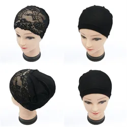 New Elastic Fashion Hat Turban Hat Solid Color Women Headscarf Bonnet Inner Hijabs Cap Muslim Hijab femme Wrap Head Indian head