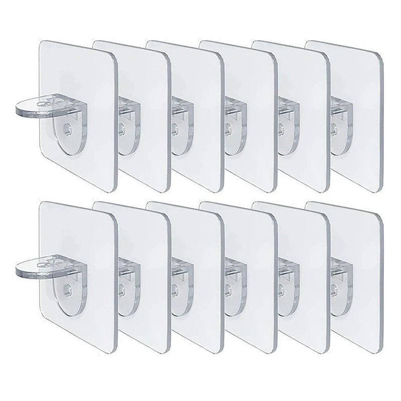 WIKHOSTAR 4/10pcs Adhesive Shelf Support Pegs Closet Cabinet Shelf Support Clips Wall Hanger For Kitchen Bathroom Accessories