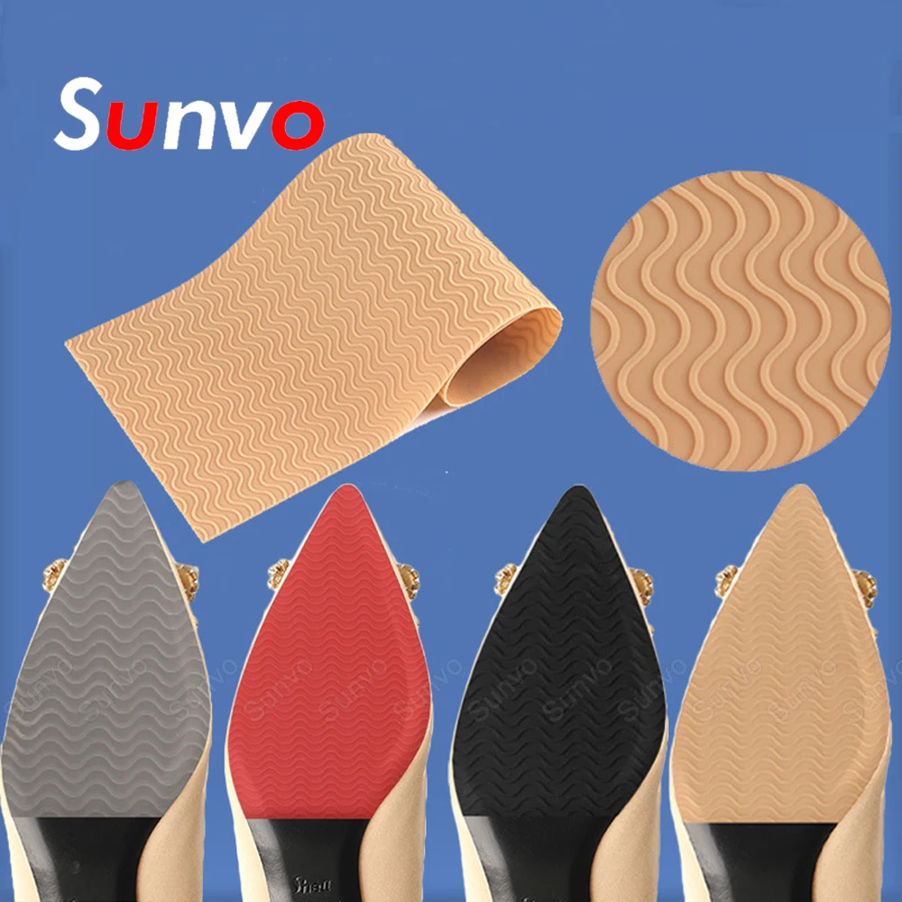 Sunvo Shoe Sole Protector Anti-Slip Replacement Rubber Soles Outsoles for Shoes Repair Mat High Heels Self-Adhesive Bottom Sheet