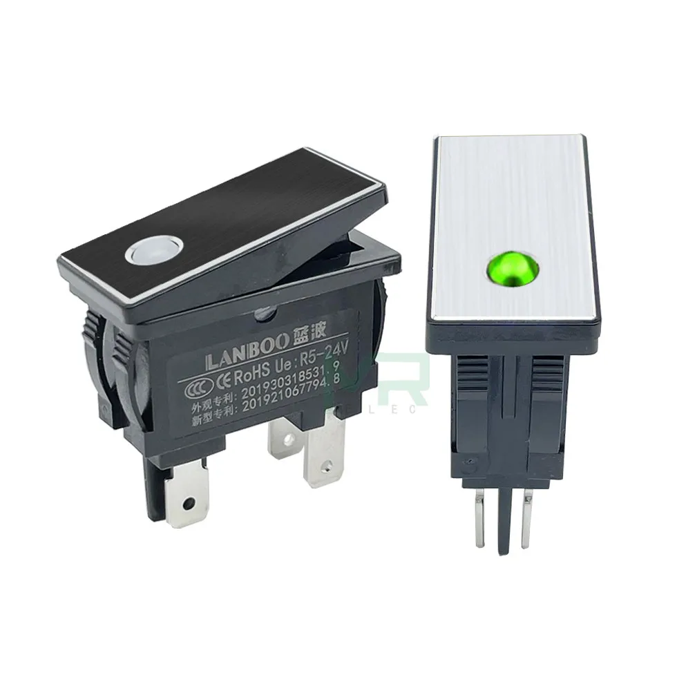 KCD3 Rocker Switch ON-OFF 2 Position 4Pin Series With Light Switch 5V24V 6A 2N0 Electrical equipment With Light Power Switch