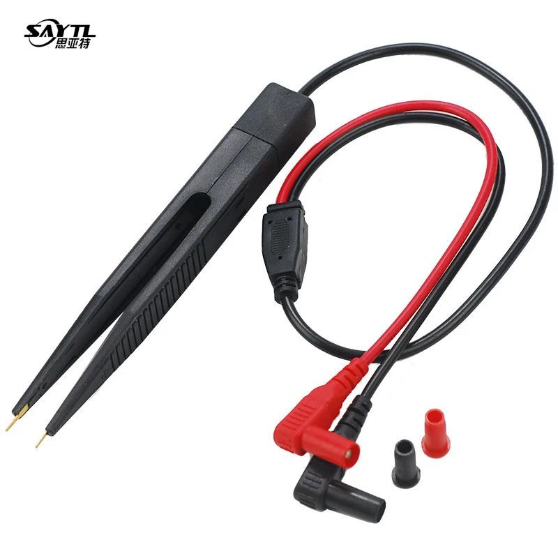 SAYTL Electronic Tweezers  SMD SMT Chip Test Clip Lead Probe Digital Multimeter Meter Tweezer Capacitor Resistance tweezers