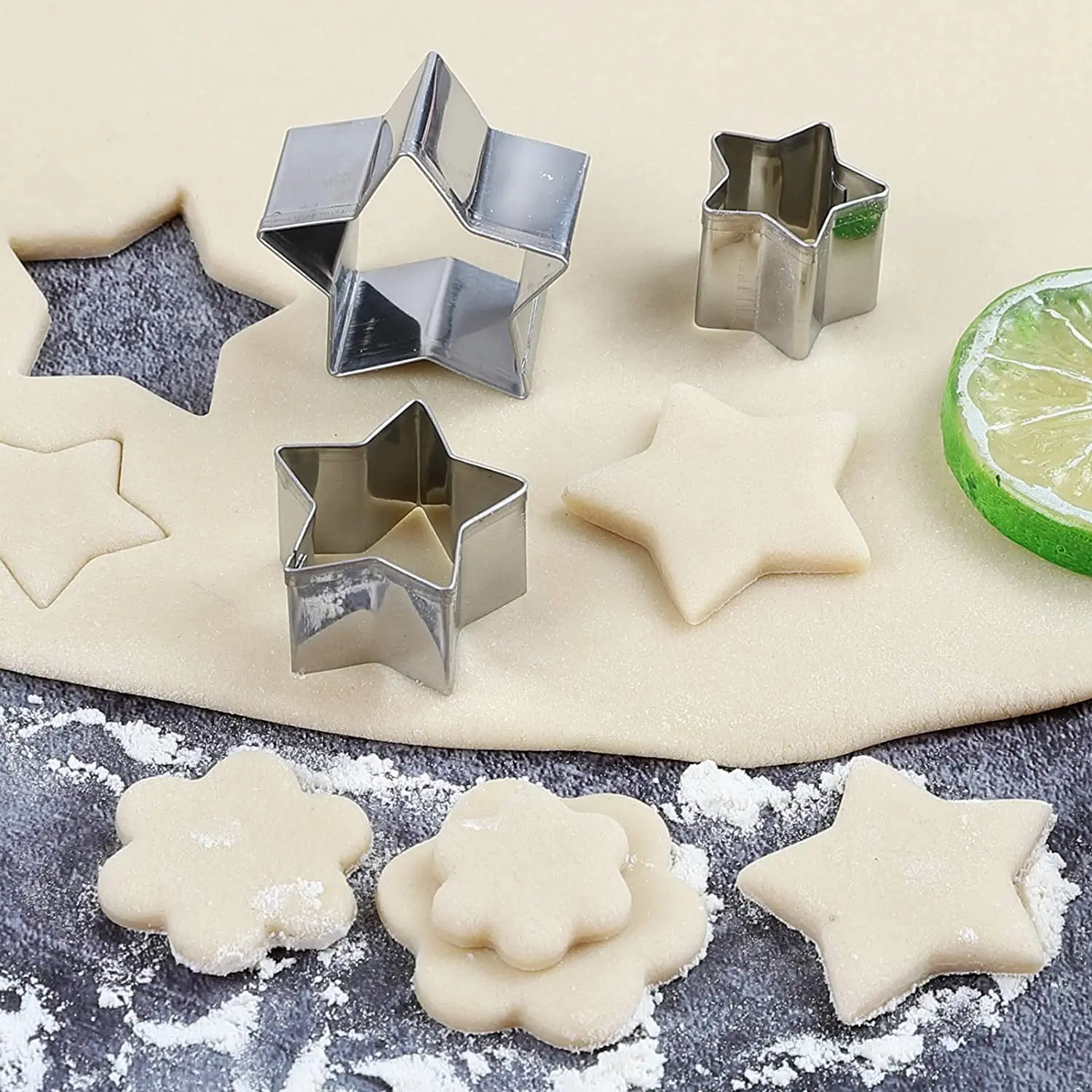 

Polymer Clay Cutter Mini Geometric Shaped Set 24 Rectangle Heart Triangle Cookie Cake Stainless Steel Metal Molds Pottery Tools