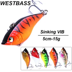 WESTBASS-señuelo de Pesca silencioso, cebo de arrastre Wobbler, vibración de orilla, Swimbait, hundimiento Jerkbait Isca, 5cm-15g, 1PX