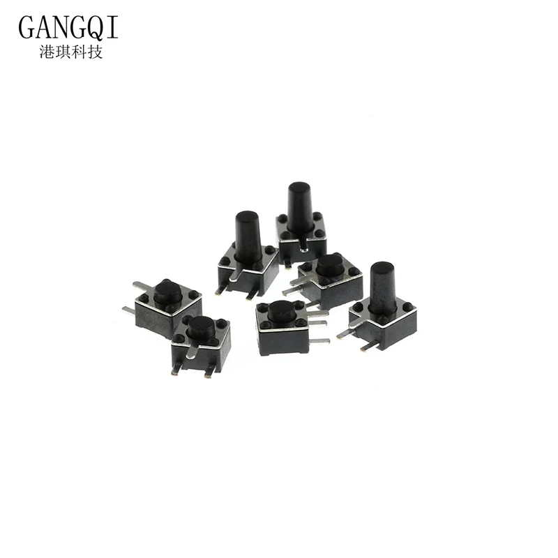 20pcs 4.5*4.5*3.8/4.3/5/6/7/8mm 3pin Tact Switch 4.5x4.5mm 3p Side Pin Micro Push Button Tactile Switchs