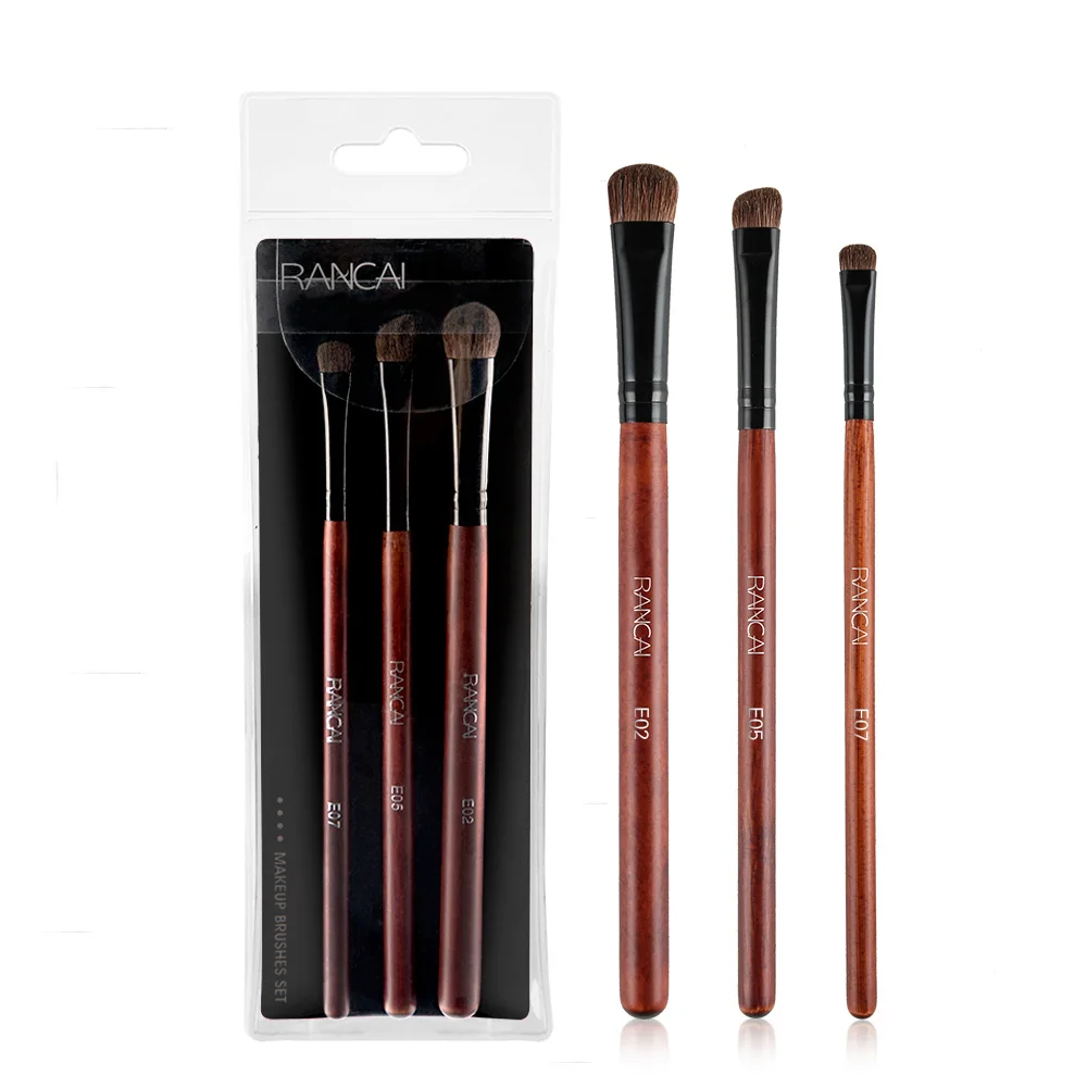 RANCAI Eyeshadow Brush 3/5PCS Makeup Brushes Blending Eyebrow Brush Nature Bristles Horse Hair Eye Shadow Brush Set