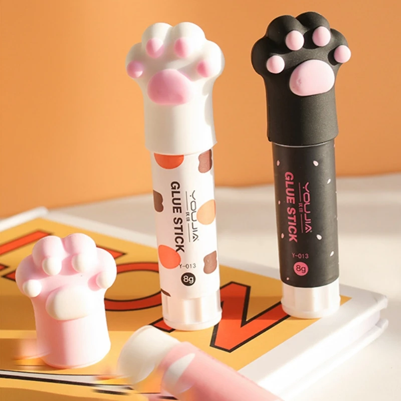 Simpatico gatto artiglio Quick Stick colla solida Kawaii Stick solvente Non tossico multiuso