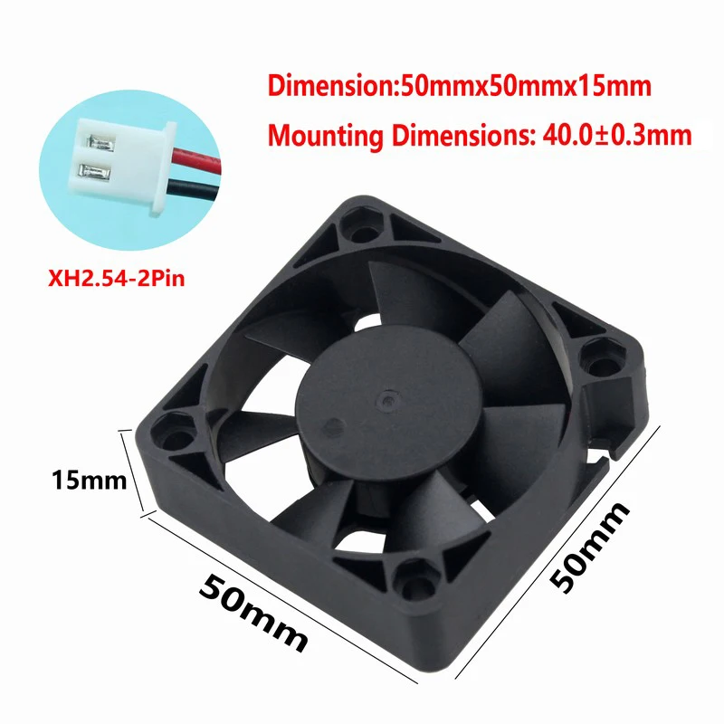 100PCS Gdstime 50mm Cooling Fan 50x50x15mm 5015 24V 2PIN 5cm PC CPU Computer Brushless Industrial Heatsink Case Cooler Fan