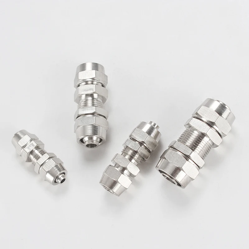 Metal Pneumatic Fitting Pipe Connector Tube Air Quick Fittings Water Push In Hose Couping 4mm 6mm 8mm 10mm 12mm 14mm PU PV PE