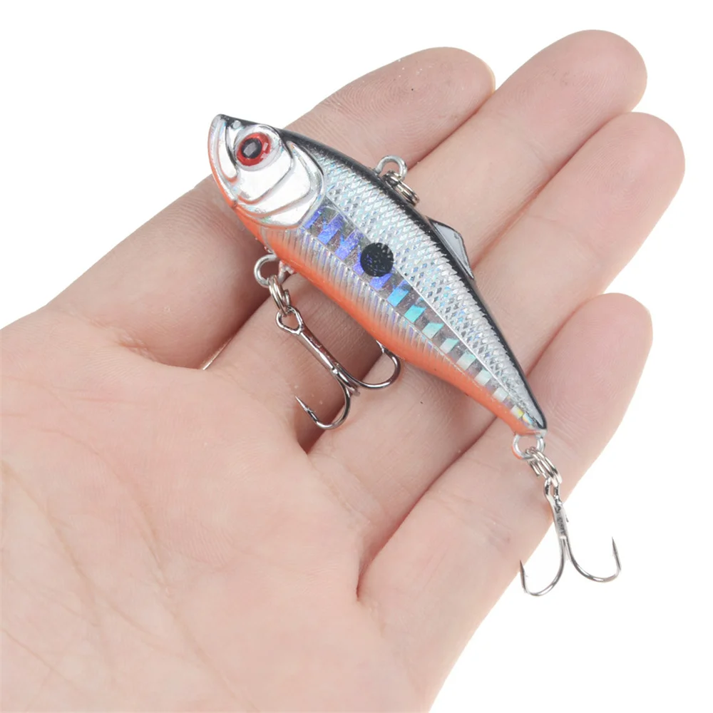 1Pcs Sinking VIB Fishing Lures 6cm 11g Plastic Bionic Vibration Hard Bait Crankbait All Depth Winter Pike Bass Fishing Tackle