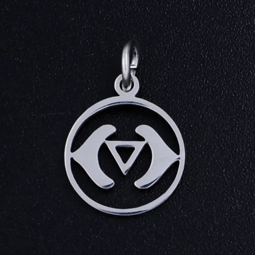 5pcs/lot 7 Chakra Yoga Stainless Steel Jewelry Pendant DIY Charms Wholesale OEM Order Accepted High Polished