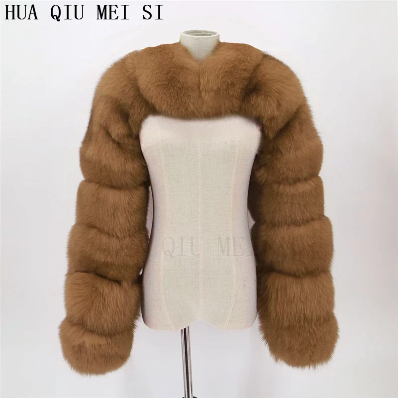 Natural fur Fox fur women fur coat A pair of sleeves Natural raccoon fur jackets fashion coat fur coat jacket Real fur raccoon