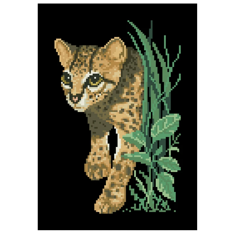 Margay عبر الابره مجموعات الحيوان نمط النبات تصميم 18ct 14ct 11ct غير مطبوعة قماش التطريز لتقوم بها بنفسك التطريز