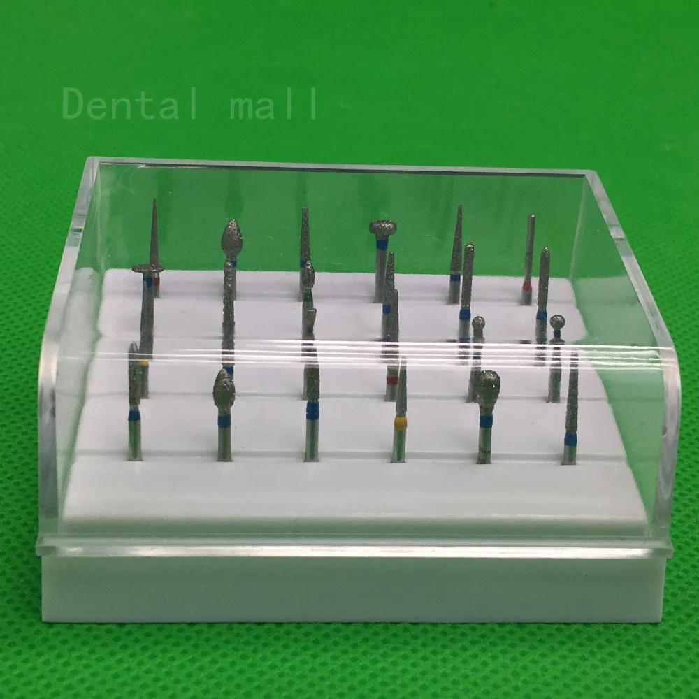 24Pcs FG1.6 New Dental Diamond Burs Set For Porcelain Shouldered Abutment Polishing Lab Equipment For High Speed Handpiece