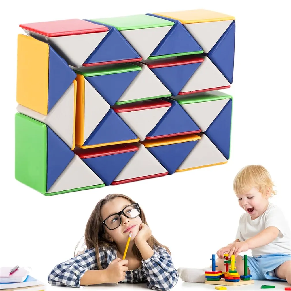 Snake Magic 3D Cube Game Puzzle Twist Toy Party Travel Kids Antistress Fillers Party Favours Colorful Early Educational Toy