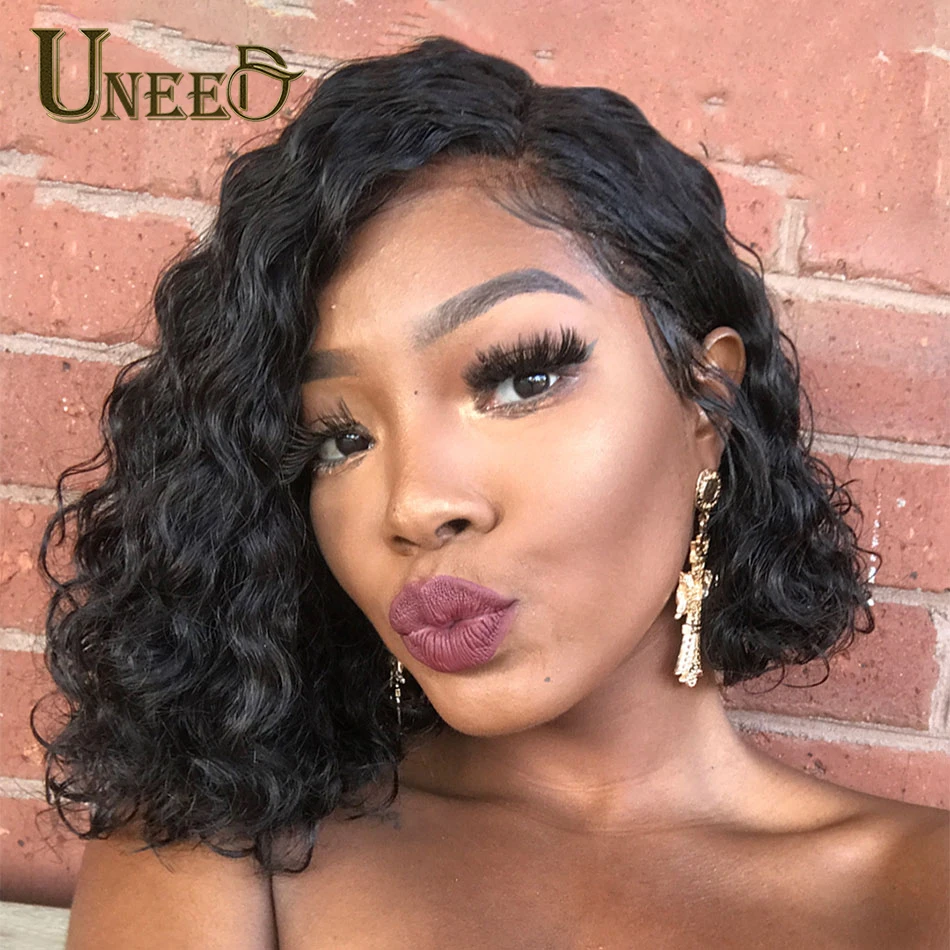 

Water Wave Wig Bob Lace Front Wig For Black Women 13x4 Human Hair Wigs Pre Plucked Water Wave Bob Wig Lace Front Human Hair Wig