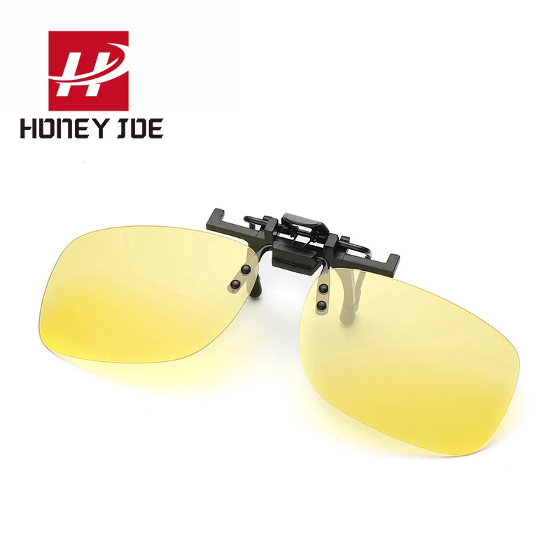 Lunettes de soleil polarisées Vintage à Clip rabattable pour hommes et femmes, Vision nocturne, lentille jaune pour myopie, lunettes de conduite