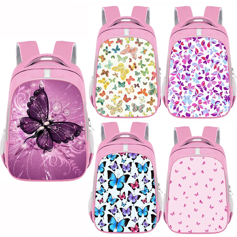 

Beautiful Butterfly Printing Backpack Women Fashion Cartoon Girls Schoolbag Teenagers Large Capability Bookbags for School Gift